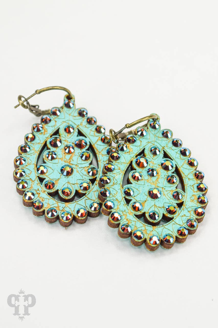 Santa Fe teardrop earring, small size: Light Colorado Or Pearl White PP