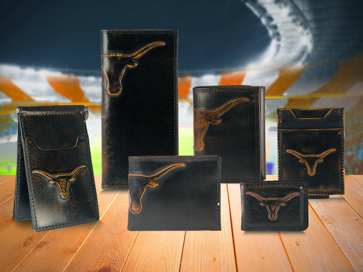 Texas Longhorns Zep Burnished Leather Bifold Wallet