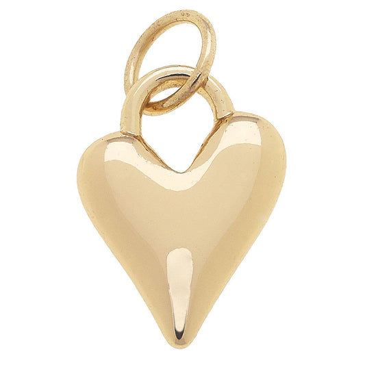 Puffy Heart Charm in Shiny Gold Canvas