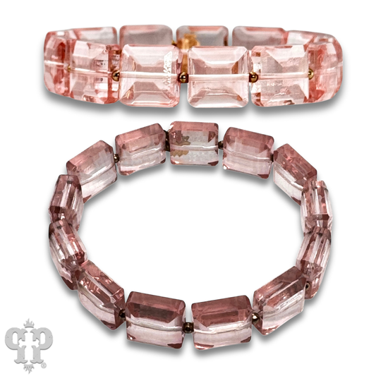 Faceted square bead bracelet - LC: Pink B211PK07 PP