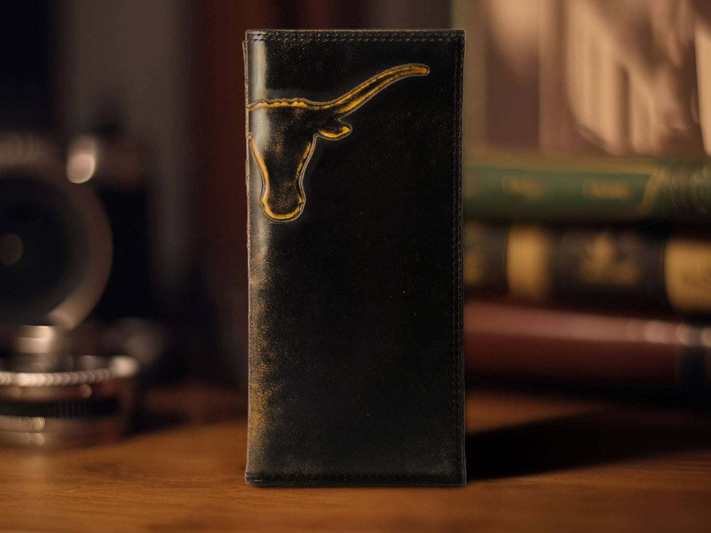 Texas Longhorns Burnished Leather Zep  Secretary Wallet