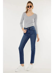 Kancan- High rise slim straight jeans