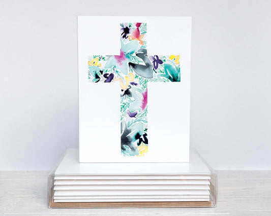 Cross Floral Note Card Stationery Set  Set Of 8 Amanda