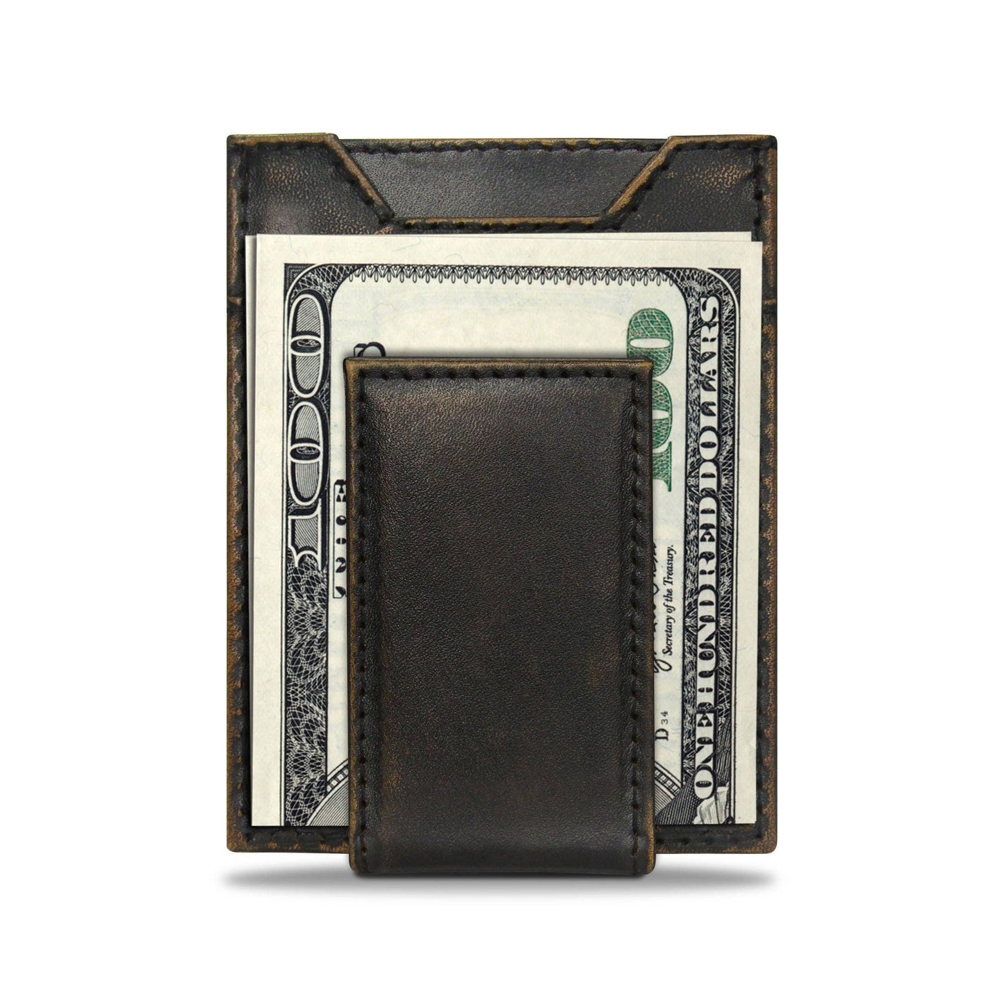 Texas Longhorns Zep Burnished Leather Magnetic Front Pocket Wallet