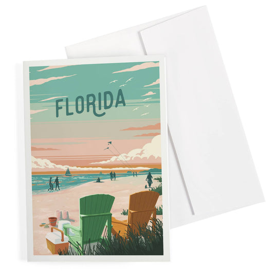 NOTECARD Florida, Bottle This Moment, Beach Chairs
