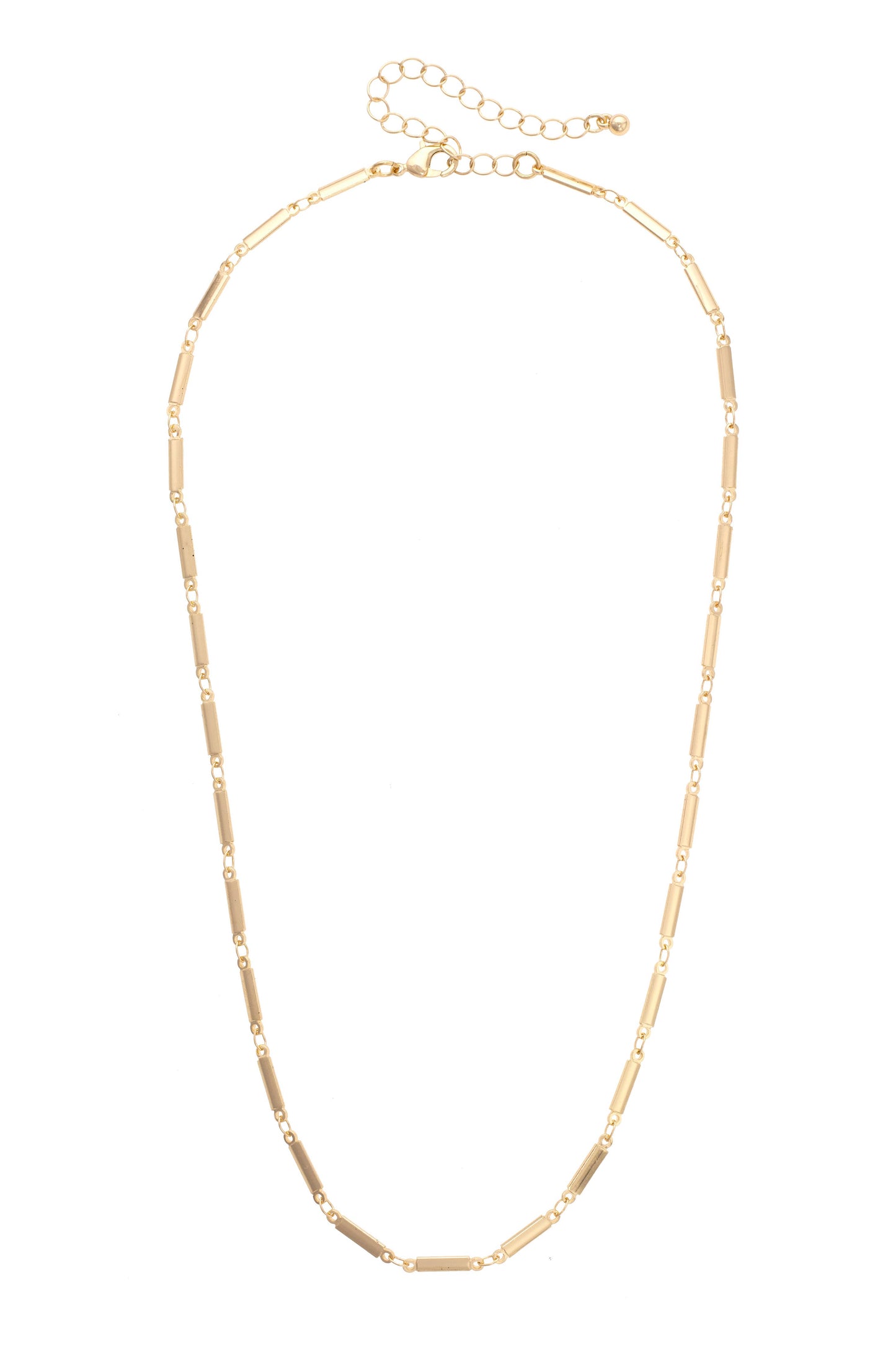Dolly Delicate Rectangle Link Necklace in Shiny Gold