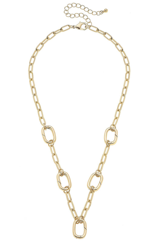 Avery Multi-Charm Collector Necklace Base in Shiny Gold Canvas