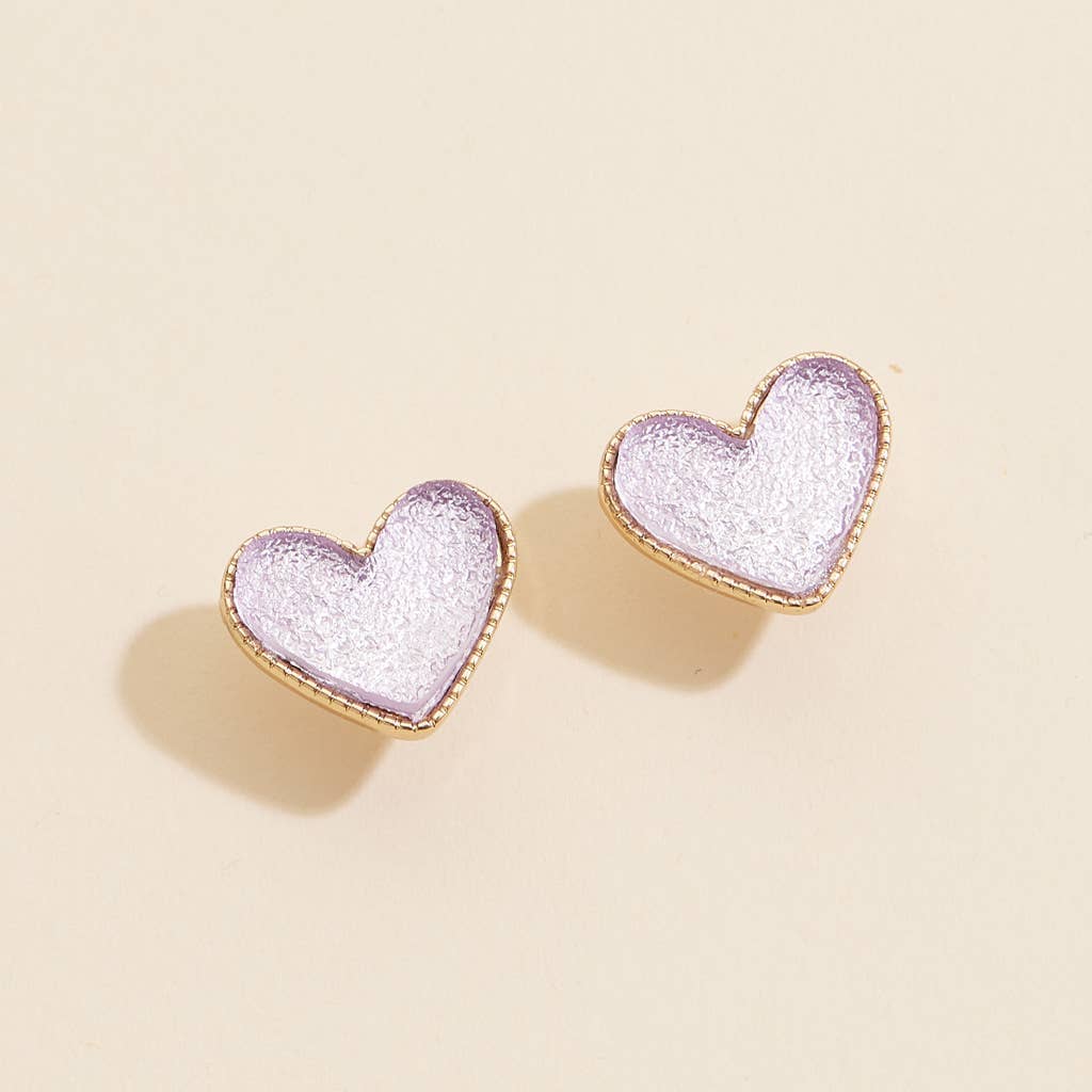 Heart Druzy Stone Stud Earrings: Black / One / 4SE31170