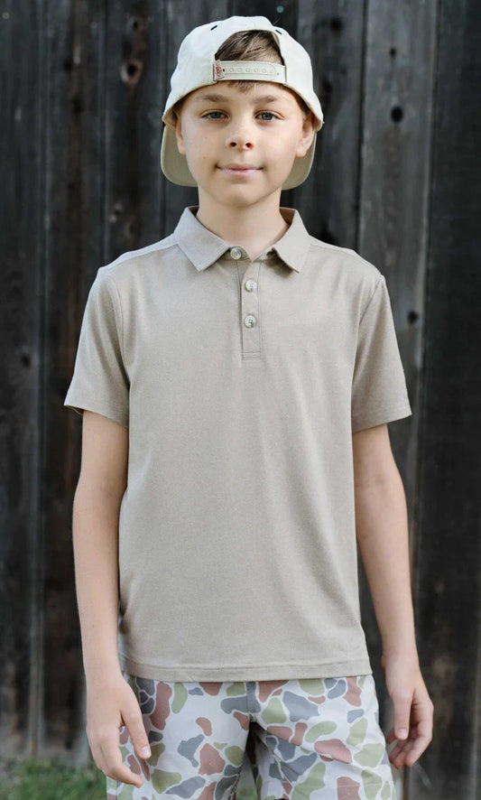 Youth Polo Heather Khaki Burlebo