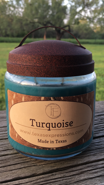 Turquoise Rustic Candle