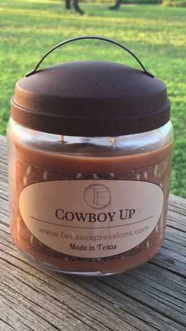 Cowboy Up Rustic Candle
