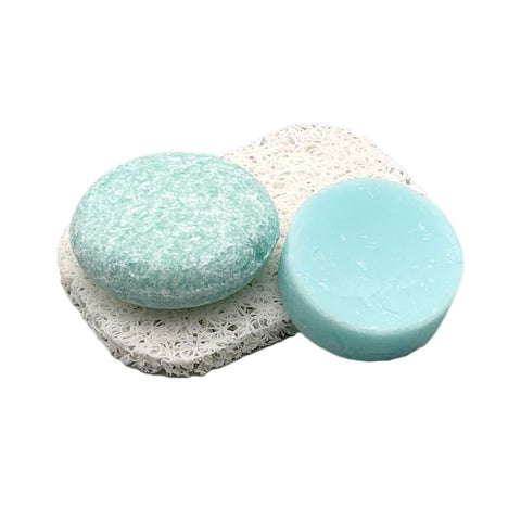 Turquoise & Lace Shampoo & Conditioner Bar Set with Bar Block