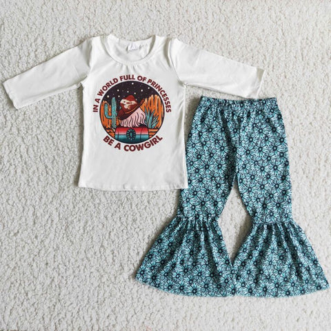 Be a cowgirl 3/4 sleeves kids boutique clothing